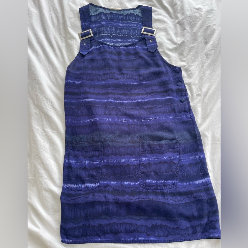 Blue rayon overall dress